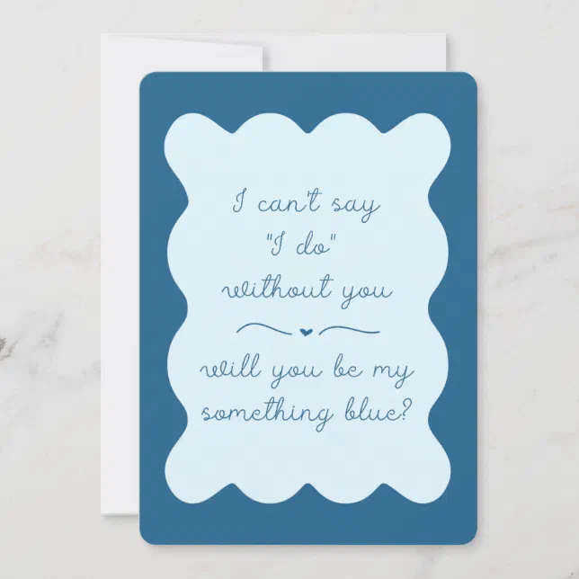 Elegant Will You Be My Something Blue? Bridesmaid  Note Card