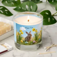 Cute Easter Bunny and Daffodil  Scented Candle