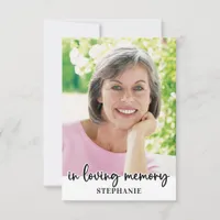 Simple Funeral Custom Photo Sympathy Memorial Thank You Card