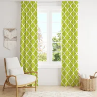 Lime Green Moroccan Quatrefoil Trellis Blackout Curtains