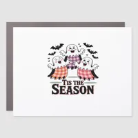 Tis The Season Checkered Halloween Car Magnet