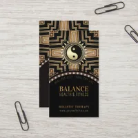Art Deco Black Gold New Age Gold Glam Yin Yang