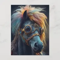 Pony With Clown Hair and Googles Postcard