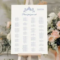 Vintage Romance Blue Alphabetical Seating Chart