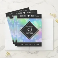Elegant 43rd Opal Wedding Anniversary Celebration Pocket Folder