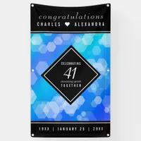 Elegant 41st Blue Topaz Wedding Anniversary Banner