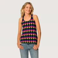 Tank Top (ao) - Rainbow Diamonds on Black