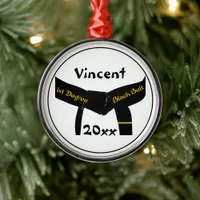 Martial Arts 1st Degree Black Belt Metal Ornament