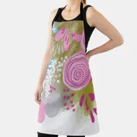 Modern Abstract Floral  Apron