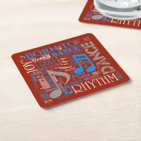 Born to Dance Blue/White/Any Color ID277 Square Paper Coaster