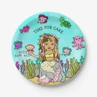 Pesonalized Ethnic Hand darwn  Mermaid Birthday Paper Plates