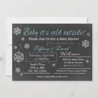 Winter Snow blue Couple's Baby shower Invitation