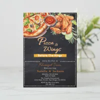 Rustic Pizza & Wings Before The Rings Rehearsal Invitation