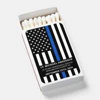 Thin Blue Line Police Retirement Law Enforcement Matchboxes