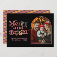 Twilight Mistletoe Retro Christmas Family Photo Holiday Card