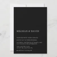 Simple Elegant Minimal Modern Black Wedding Invitation