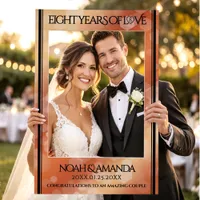 Elegant 8th Bronze Wedding Anniversary Celebration Selfie Frame