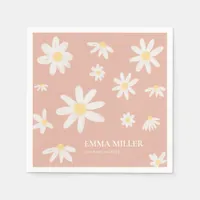 Pink Daisy Flower Napkins