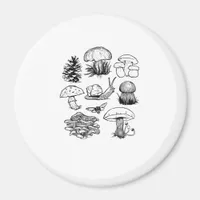 Cottagecore Aesthetic Goblincore Mushroom Snail Magnet