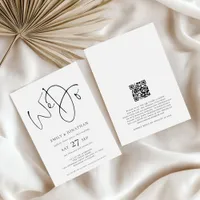 Minimalist Script We Do QR Code Wedding  Invitation