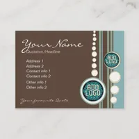 Retro Dots & Circles w/ Logo or Photo Business Per Business Card