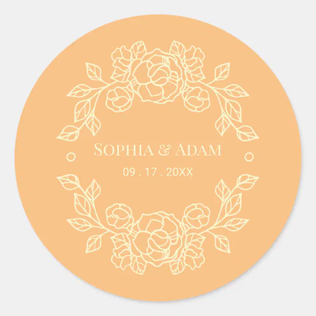 Minimalist Elegant Floral Simon Classic Round Sticker