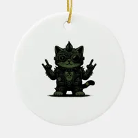 Whimsigoth Cyborg  Vintage Art Design Classic Ceramic Ornament