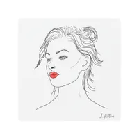 Line Art | Woman in Red Lipstick  