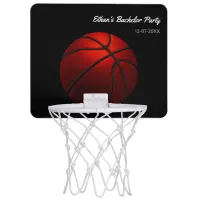 Black Orange Basketball player champion party Mini Basketball Hoop