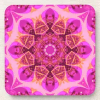 Pink Girly Delight Mandala Art  : Set of Six Drink Coaster