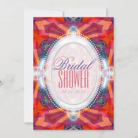 Coral Pink Purple Angelic Glow Bridal Shower Invitation