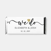 Rustic White Gold We do Three Photos Personalized Hershey Bar Favors