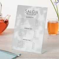 Modern Minimalist Beauty Salon Price List Pedestal Sign