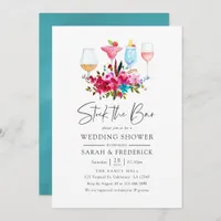 Watercolor Boho Chic Floral Stock the Bar Invitation