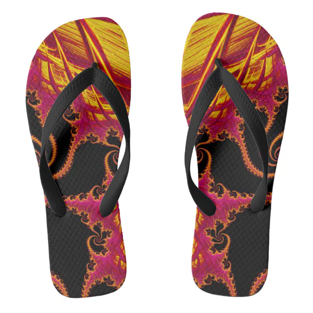 Flamboyant fractal flip flops