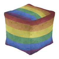 LGBT Rainbow Pride Flag Retro Style Outdoor Pouf