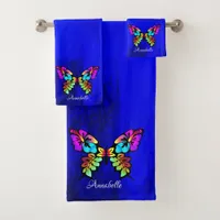 Rainbow Bright Whimsical Butterfly Bath Towel Set