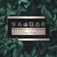 Professional Gold And Black House Keeper Cleaning  Business Card