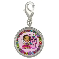 Birthday Unicorn, Fairy, Flowers and Butterflies Charm