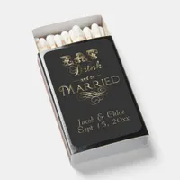 Eat Drink and Be Married Vintage Gold Matchboxes