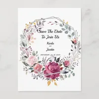 Silver Floral Frame Trending Wedding Postcard