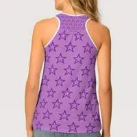 Tank Top (ao) - Purple Stars on Lavender