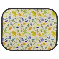 Rustic Watercolor Floral Garden Botanical Car Floor Mat