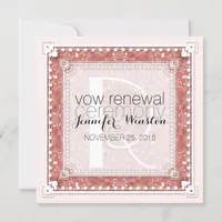 Vintage Romance Pink Bridal Vow Renewal Invites