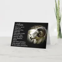 Horoscope Aries Zodiac Astrology Sign Birthday Card