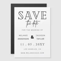 Minimalist Stylish Handwritten Save the Date Magnetic Invitation