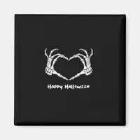 Spooky Skeleton Hand Heart With "Happy Halloween"  Magnet