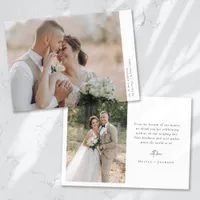 Romantic Calligraphy Script Multiple Photo Wedding Thank You Card