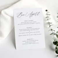 Modern Elegant Calligraphy Wedding Menu