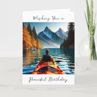 Wishing You a Peaceful Birthday | Kayaking Theme Card